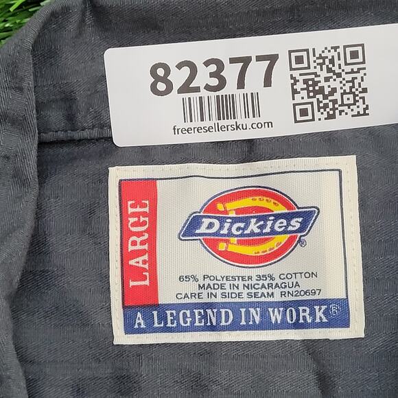 DICKIES Utility Button Shirt L/XL 24x33 Extra-Baggy Gray - Picture 8 of 12
